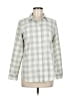 Vineyard Vines 100% Polyester Checkered-gingham Gray Long Sleeve Blouse Size 6 - photo 1