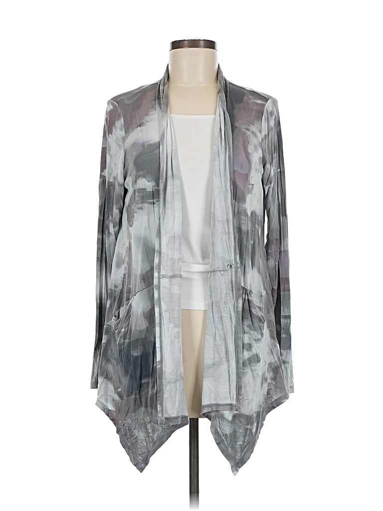 Pre-owned Logo By Lori Goldstein Cardigan Sweater In Gray