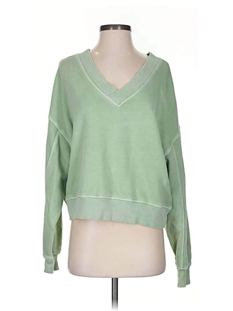Pre-owned Aerie Long Sleeve T-shirt In Green