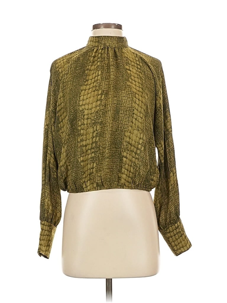 Pre-owned Maison D' Amelie Long Sleeve Blouse In Gold