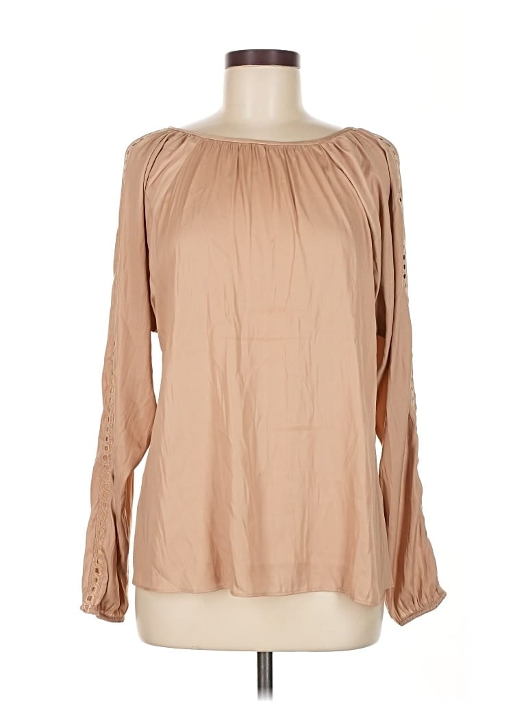 Pre-owned Ann Taylor Long Sleeve Blouse In Brown