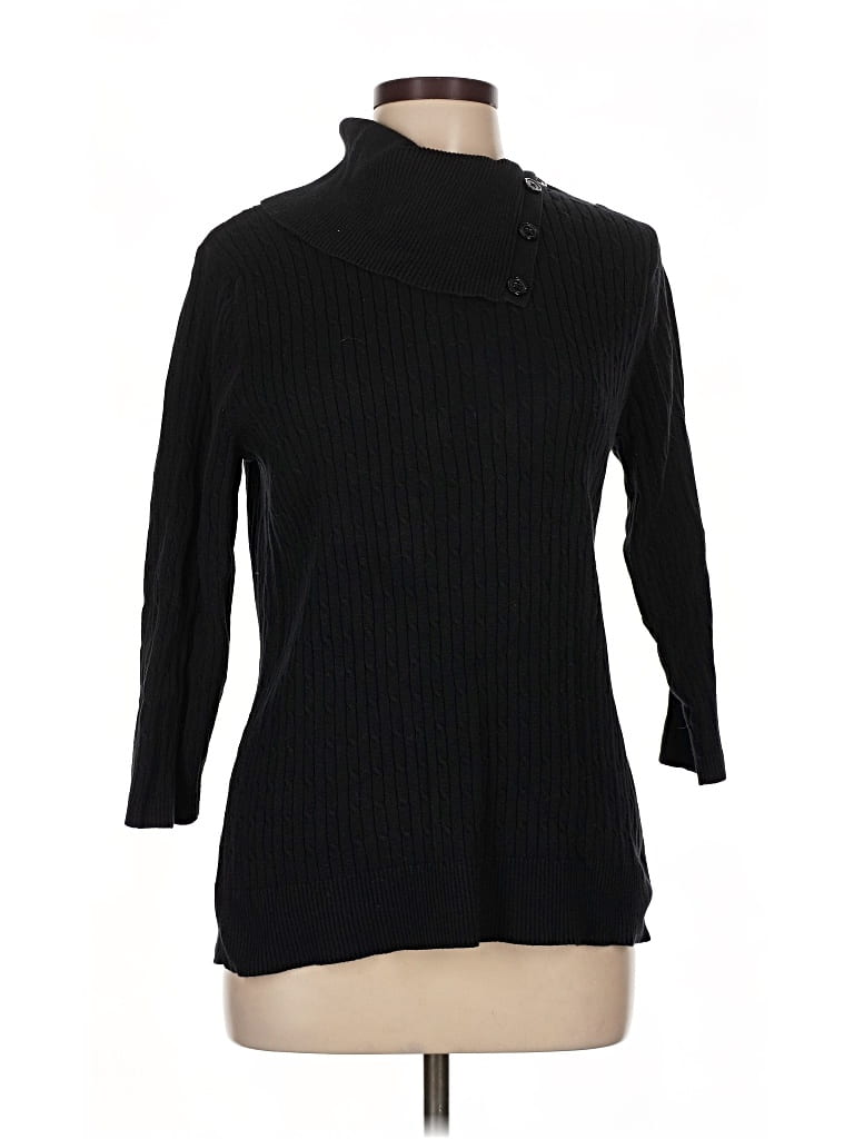 Pre-owned Croft & Barrow Turtleneck Sweater In Black