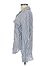 Zara 100% Viscose Stripes Blue Long Sleeve Blouse Size XS - photo 5