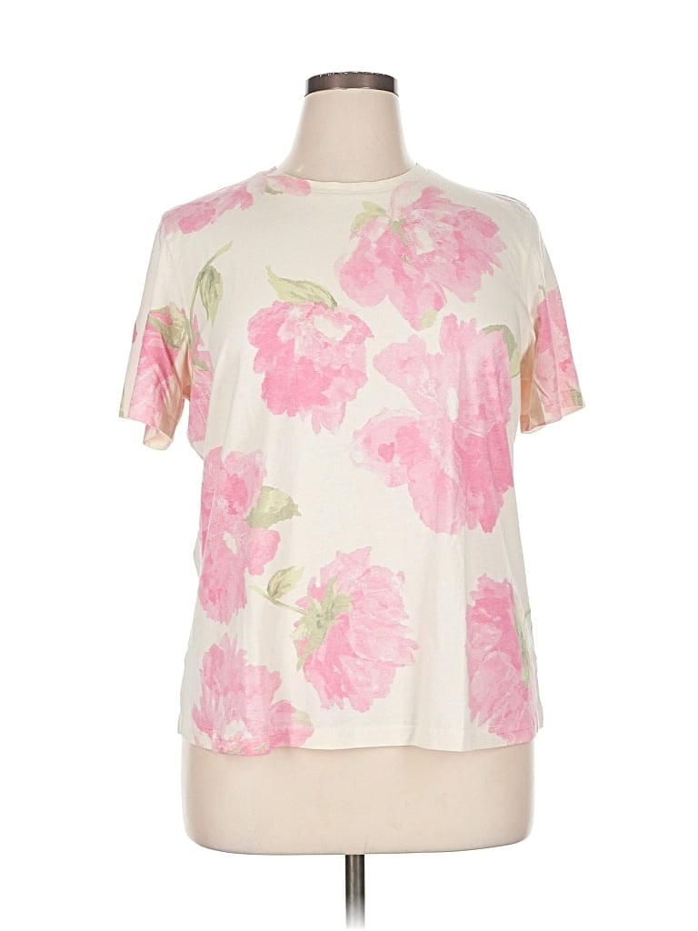 Pre-owned Liz Claiborne Short Sleeve T-shirt In White