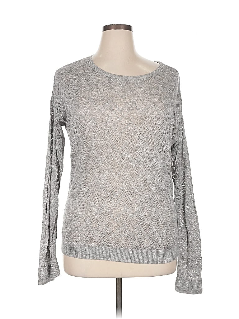 Pre-owned Ann Taylor Loft Long Sleeve T-shirt In Gray