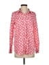 Boden 100% Linen Hearts Pink Long Sleeve Blouse Size 4 - photo 1