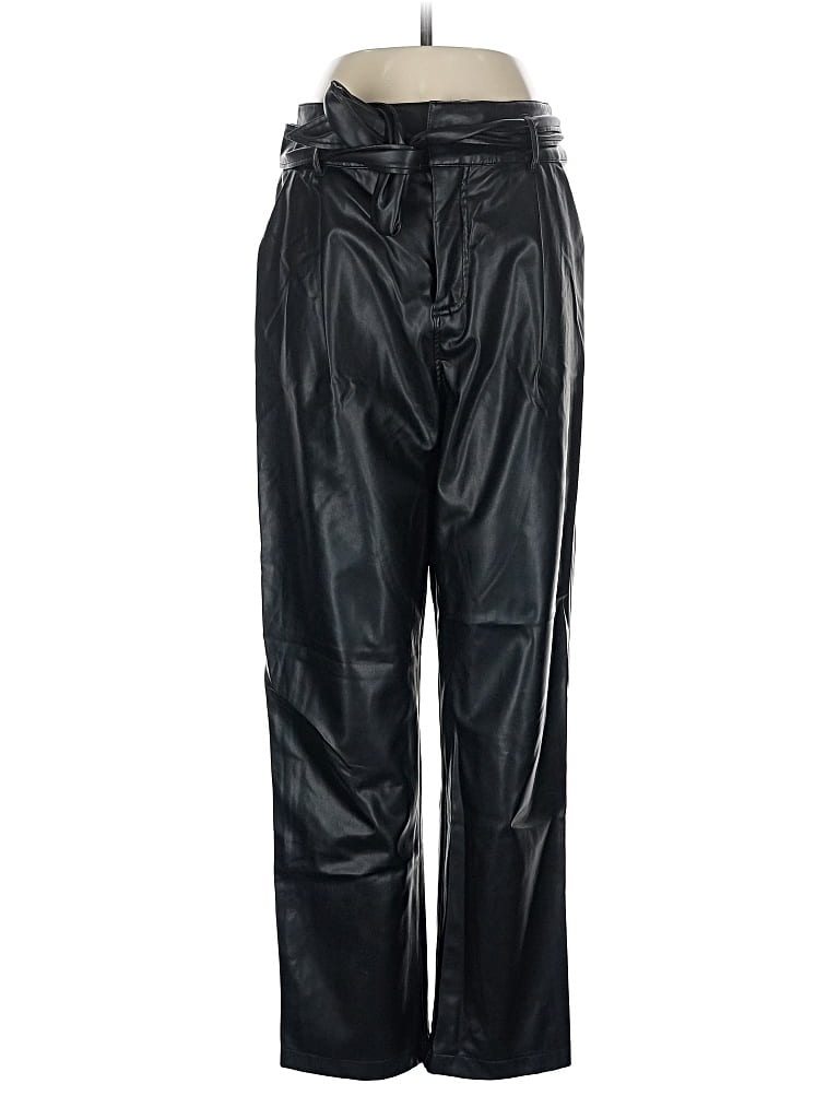 Pre-owned David Lerner Faux Leather Pants In Black