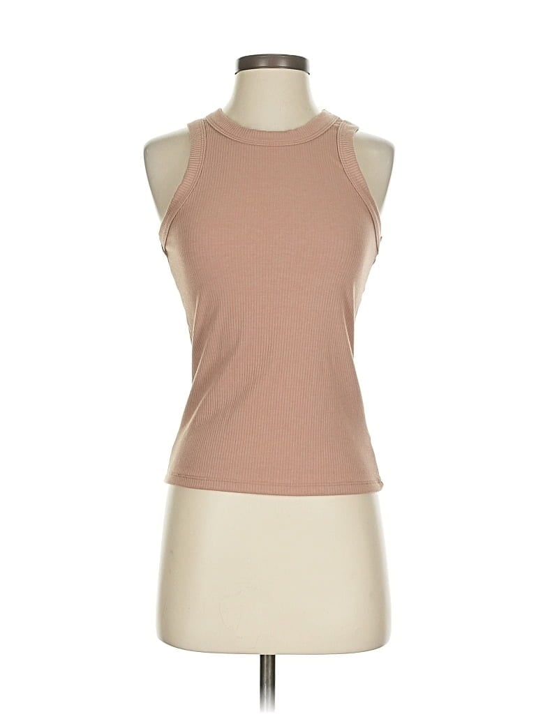 Pre-owned Savvi Tank Top Tan Halter Neckline Tops In Brown