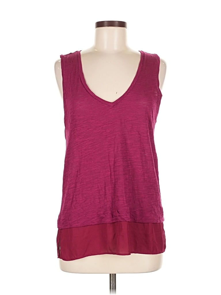 Pre-owned Unbranded Tank Top Burgundy Plunge Neckline Tops