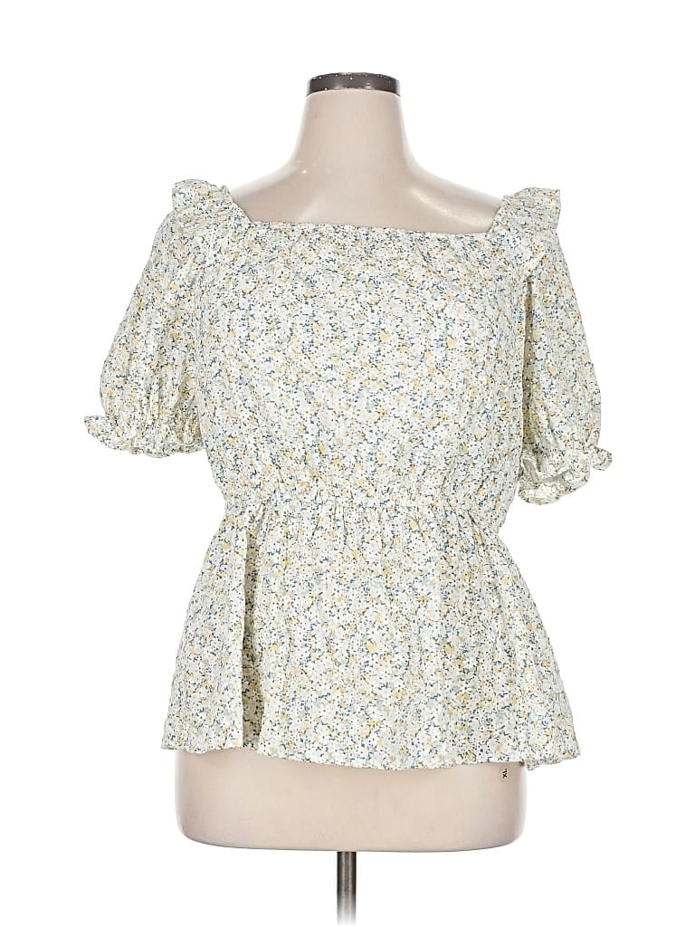 Pre-owned Hayden Short Sleeve Blouse In Yellow