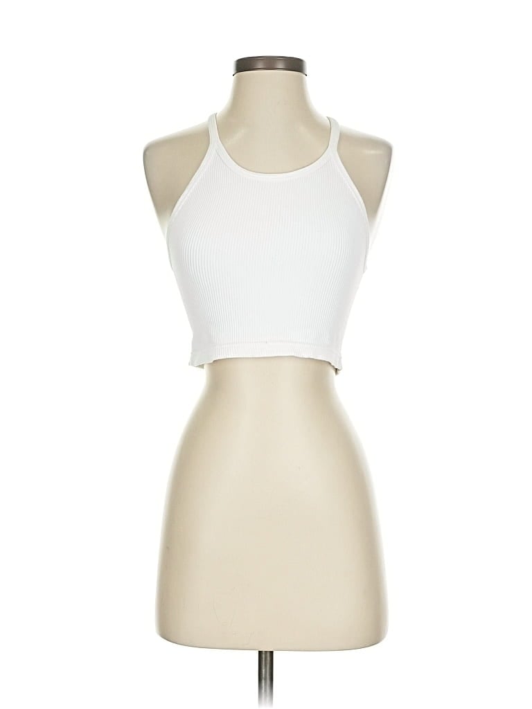 Pre-owned Fp Movement Tank Top Ivory Halter Neckline Tops In White