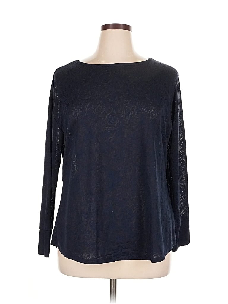 Pre-owned Sejour 3/4 Sleeve Top Blue Boatneck Tops