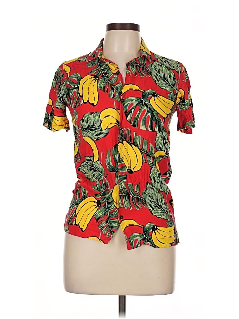 Pre-owned Assorted Brands Short Sleeve Blouse In Red