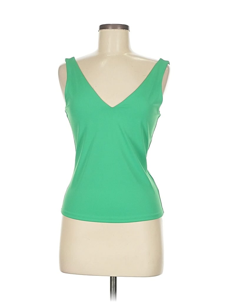 Pre-owned Express Tank Top Green Plunge Neckline Tops