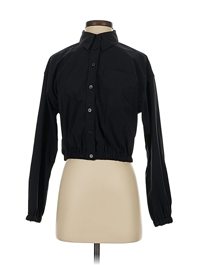 Pre-owned Athleta Long Sleeve Blouse In Black