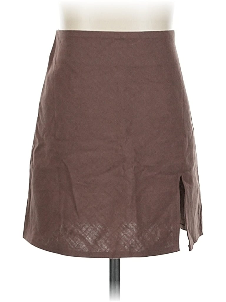 Pre-owned Princess Polly Faux Leather Skirt In Brown