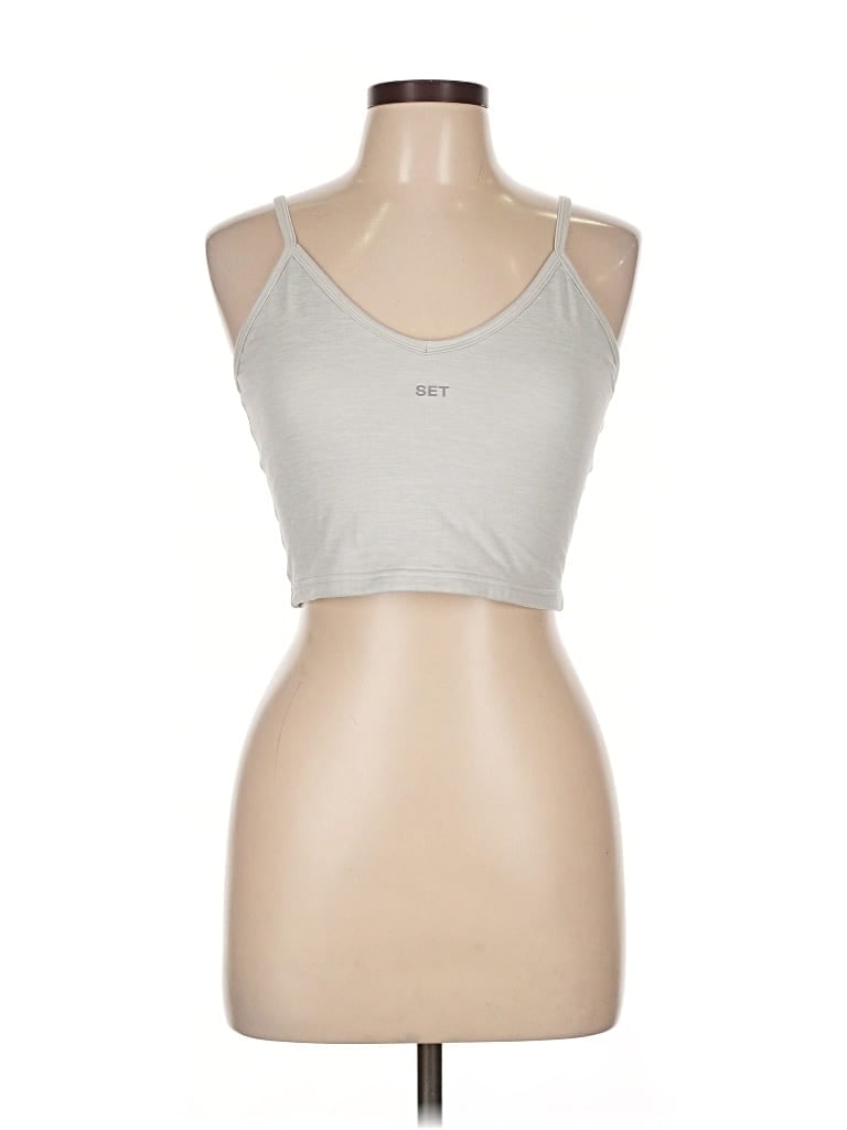 Pre-owned Set Active Tank Top Silver Halter Neckline Tops