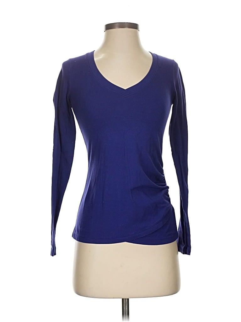 Pre-owned Athleta 3/4 Sleeve T-shirt In Blue