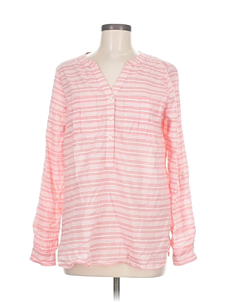 Pre-owned Gap Outlet Long Sleeve Blouse In Pink