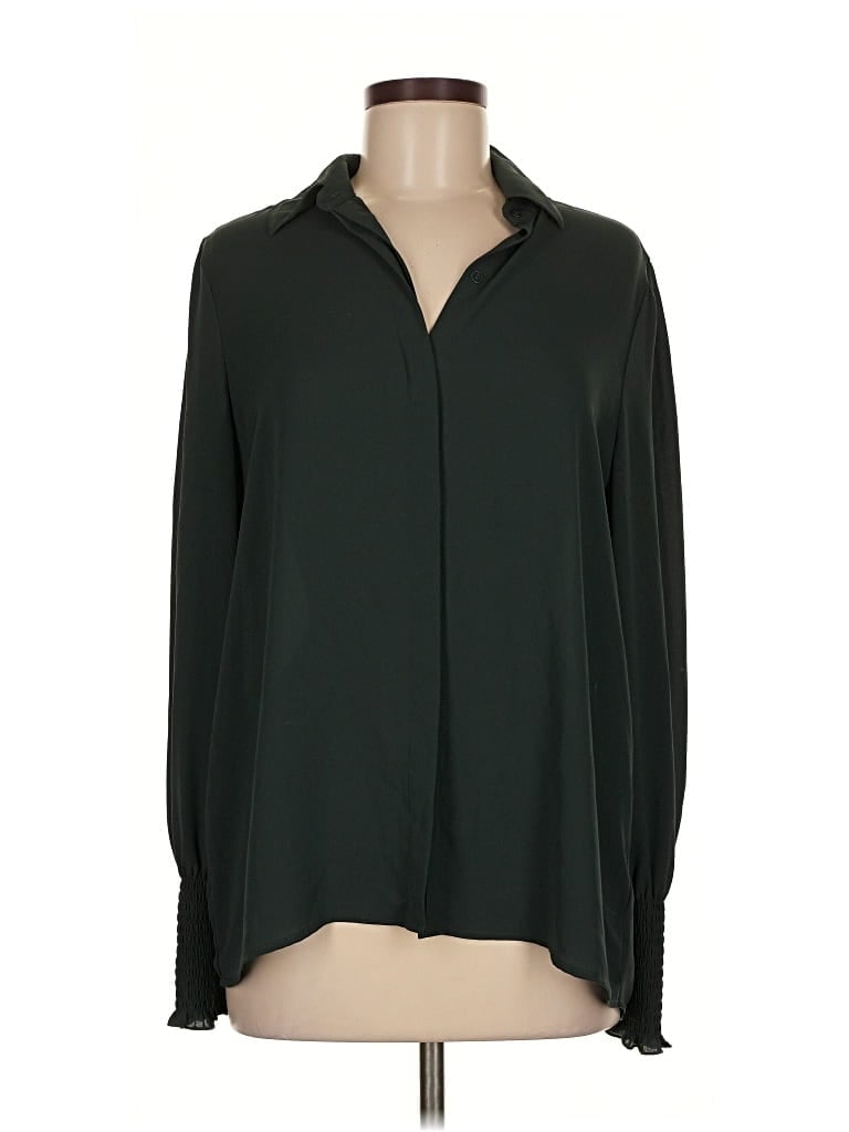 Pre-owned Express Long Sleeve Blouse In Green