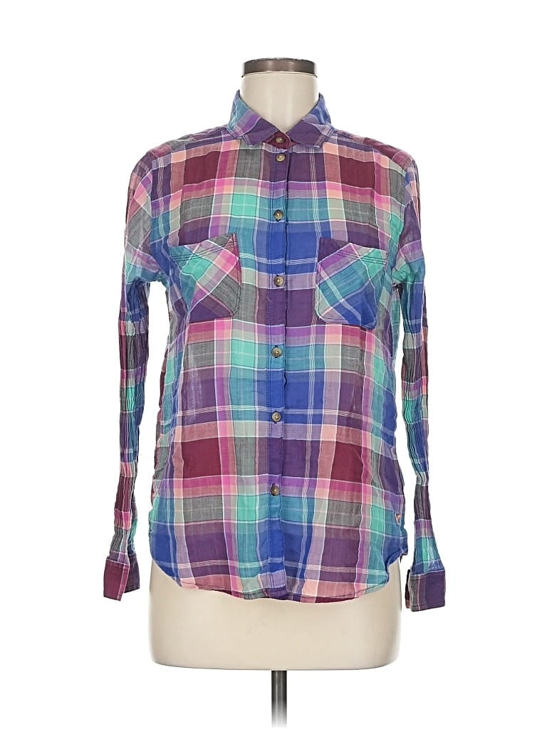 Pre-owned American Eagle Outfitters Long Sleeve Button Down Shirt In Purple