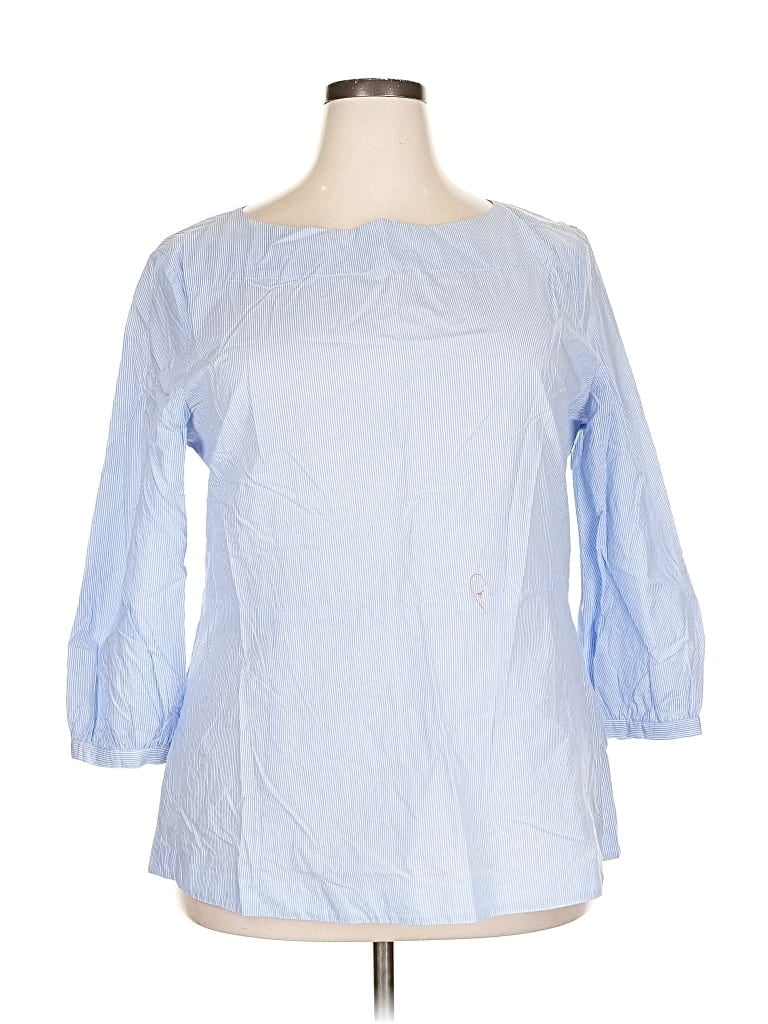 Pre-owned Ann Taylor 3/4 Sleeve Blouse In Blue