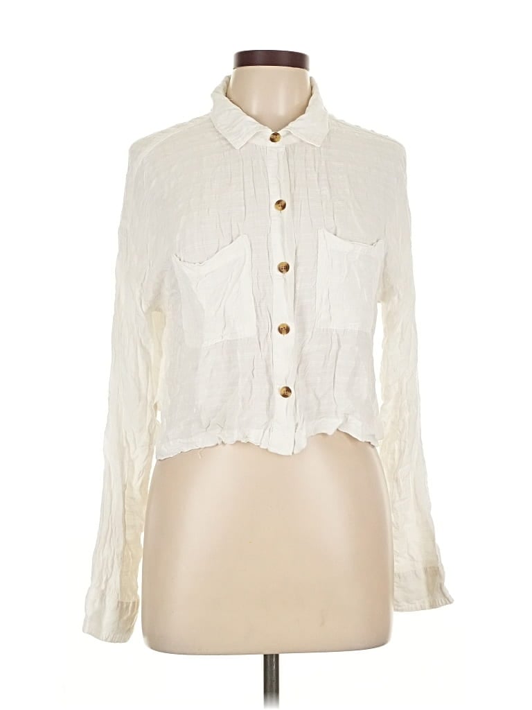 Pre-owned Aéropostale Long Sleeve Blouse In White