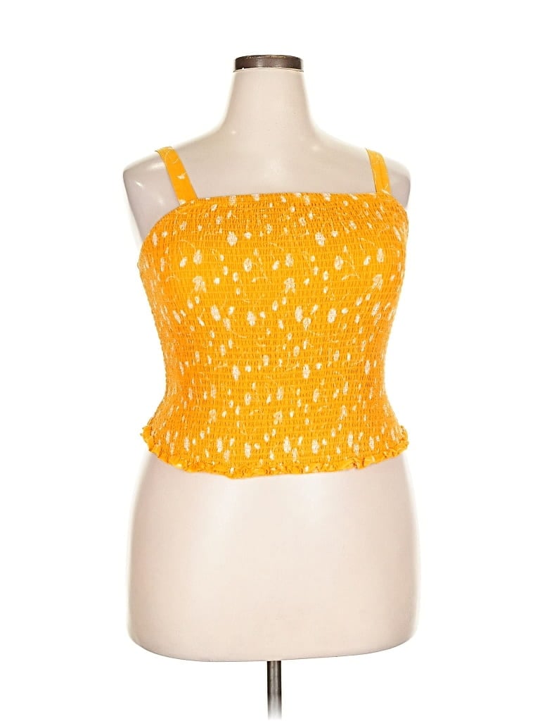 Pre-owned Torrid Sleeveless Top Yellow Strapless Neckline Tops