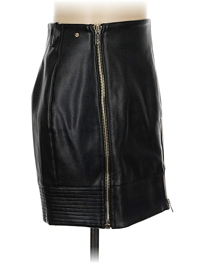 Pre-owned House Of Cb Faux Leather Skirt In Black