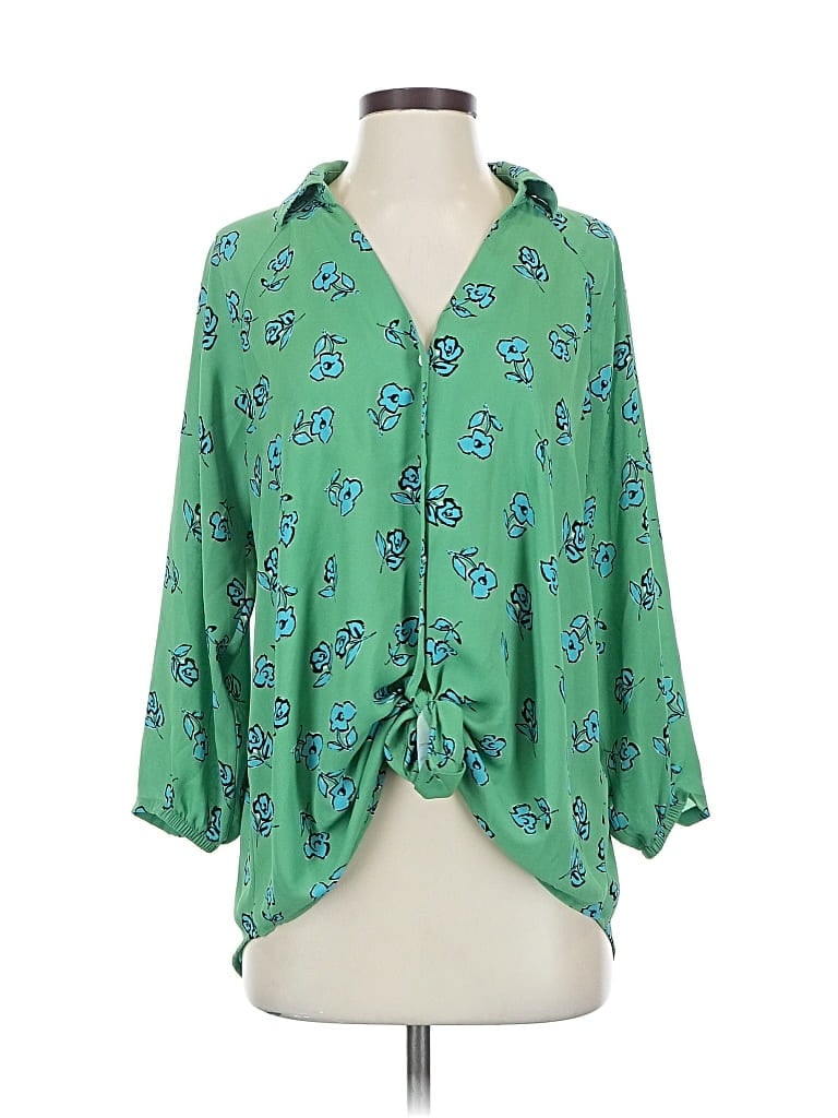 Pre-owned Cabi 3/4 Sleeve Blouse In Green