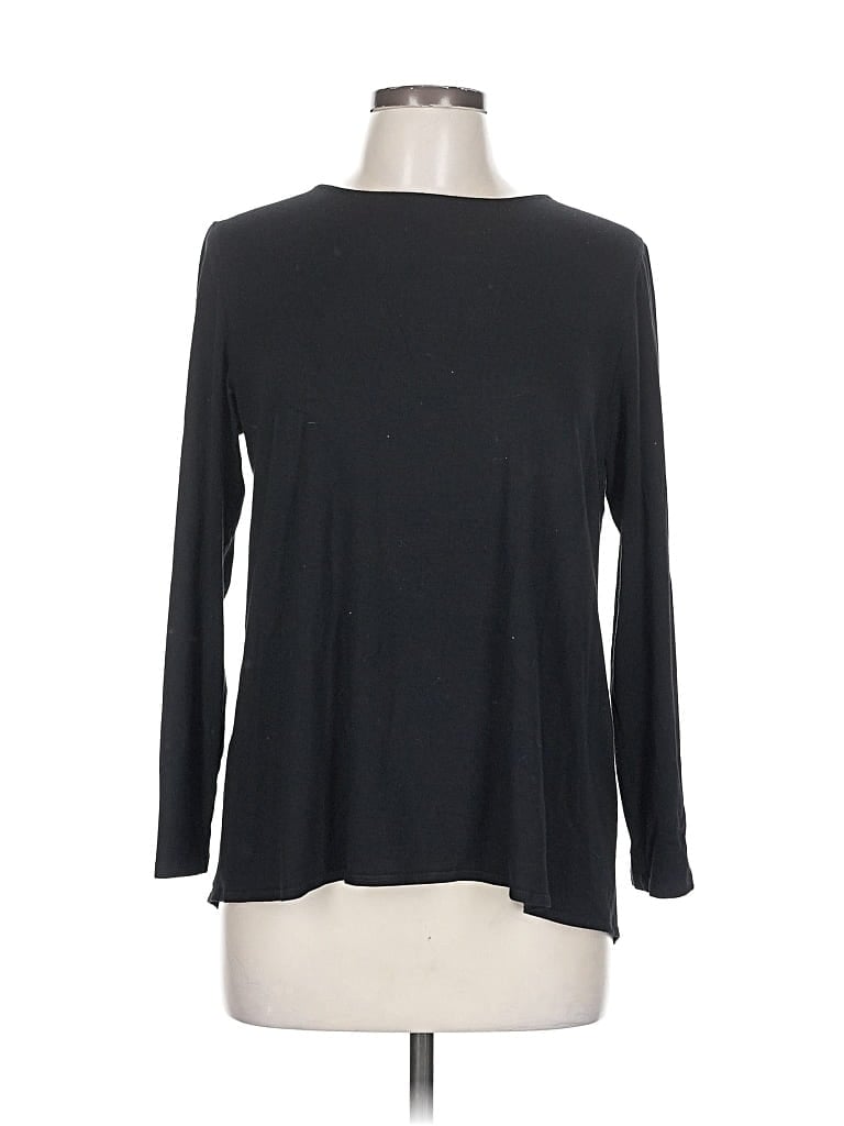 Pre-owned Elliott Lauren Long Sleeve Top Black Boatneck Tops