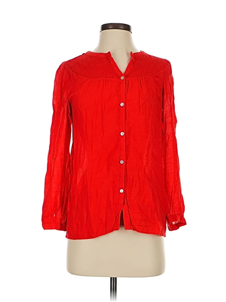 Pre-owned Nanette Lepore Long Sleeve Blouse In Red