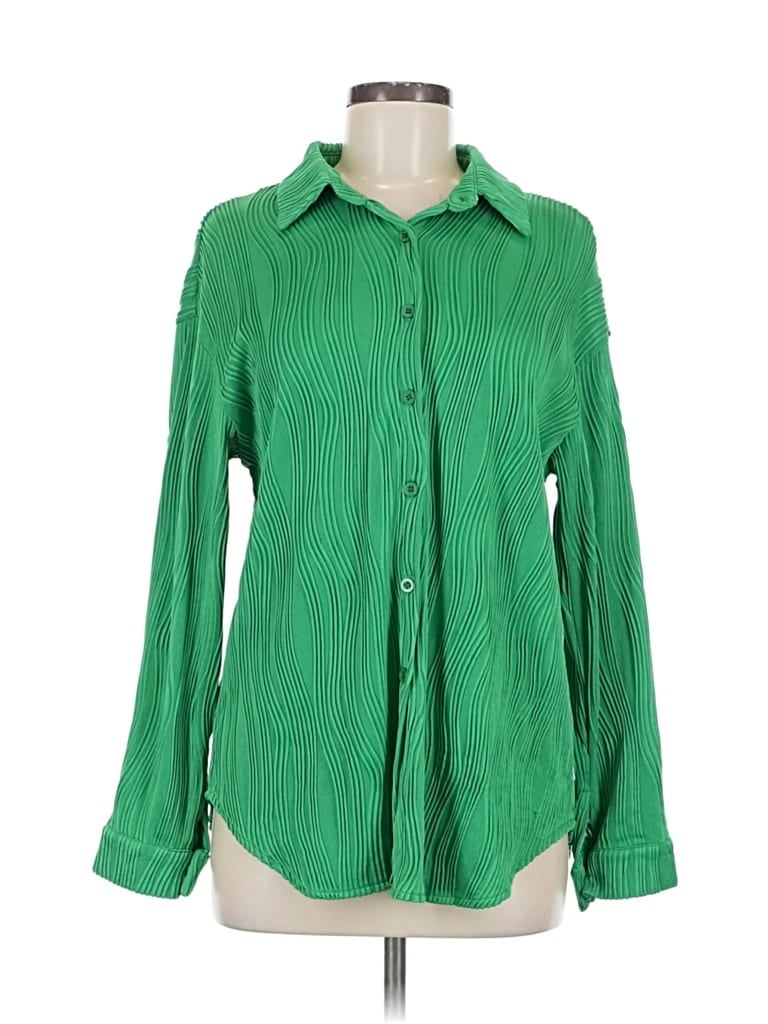 Pre-owned Unbranded Long Sleeve Blouse In Green