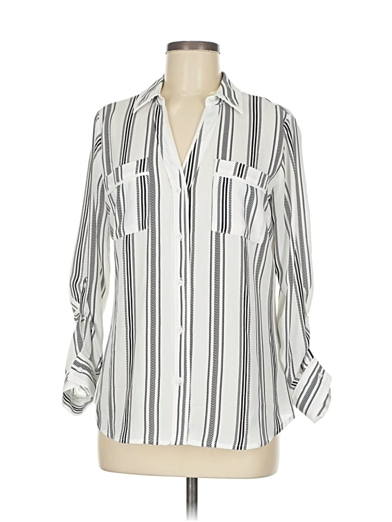 Pre-owned Candies Candie's Long Sleeve Blouse In White