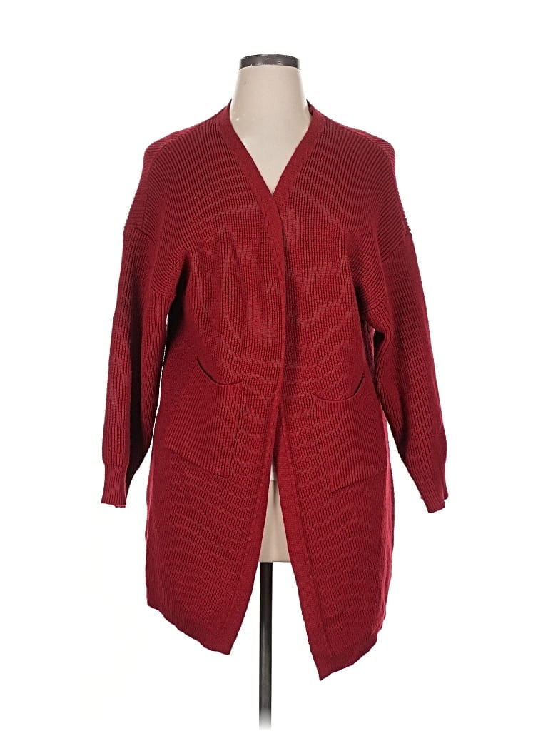 Pre-owned Shein Curve Cardigan Sweater In Red