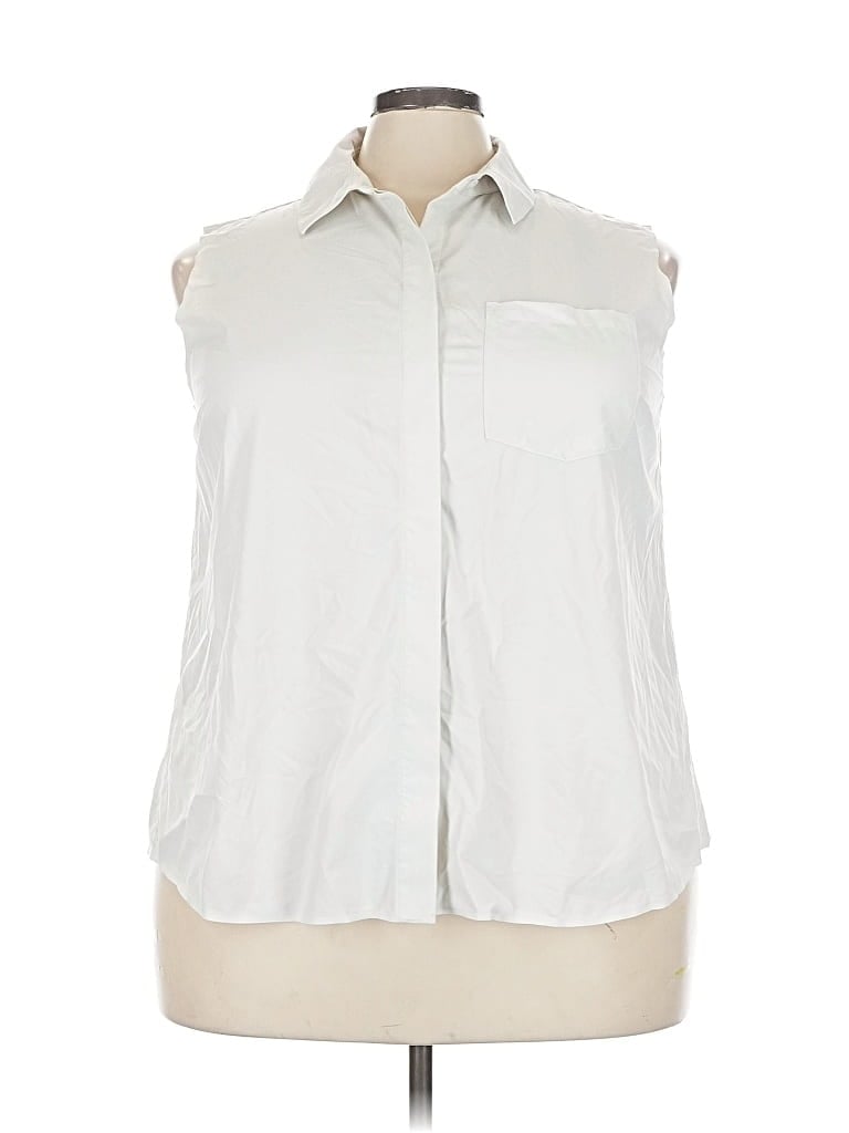 Pre-owned Athleta Sleeveless Blouse In White