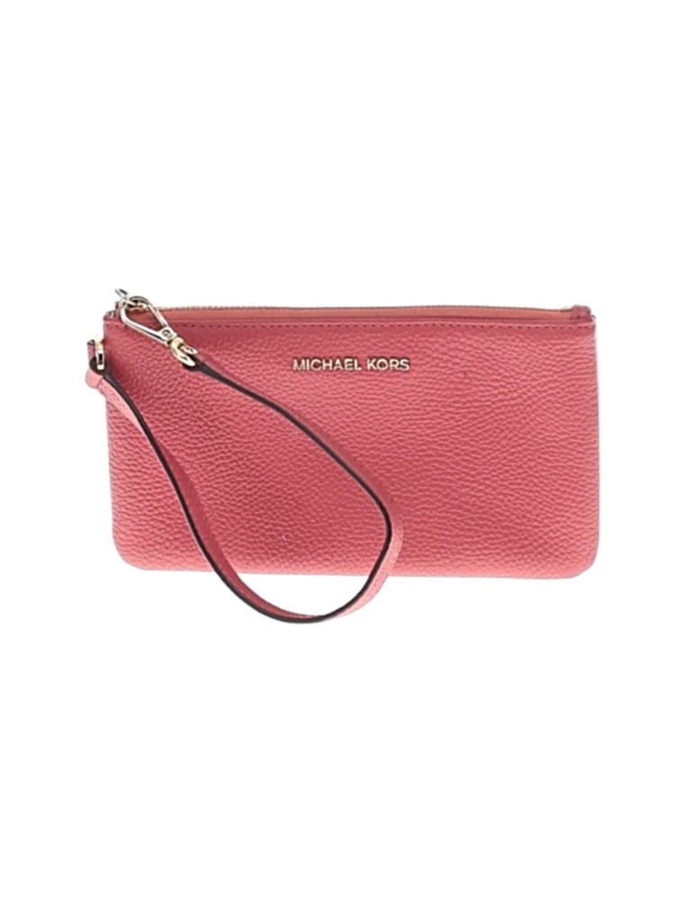 Pre-owned Michael Michael Kors Leather Wristlet In Pink