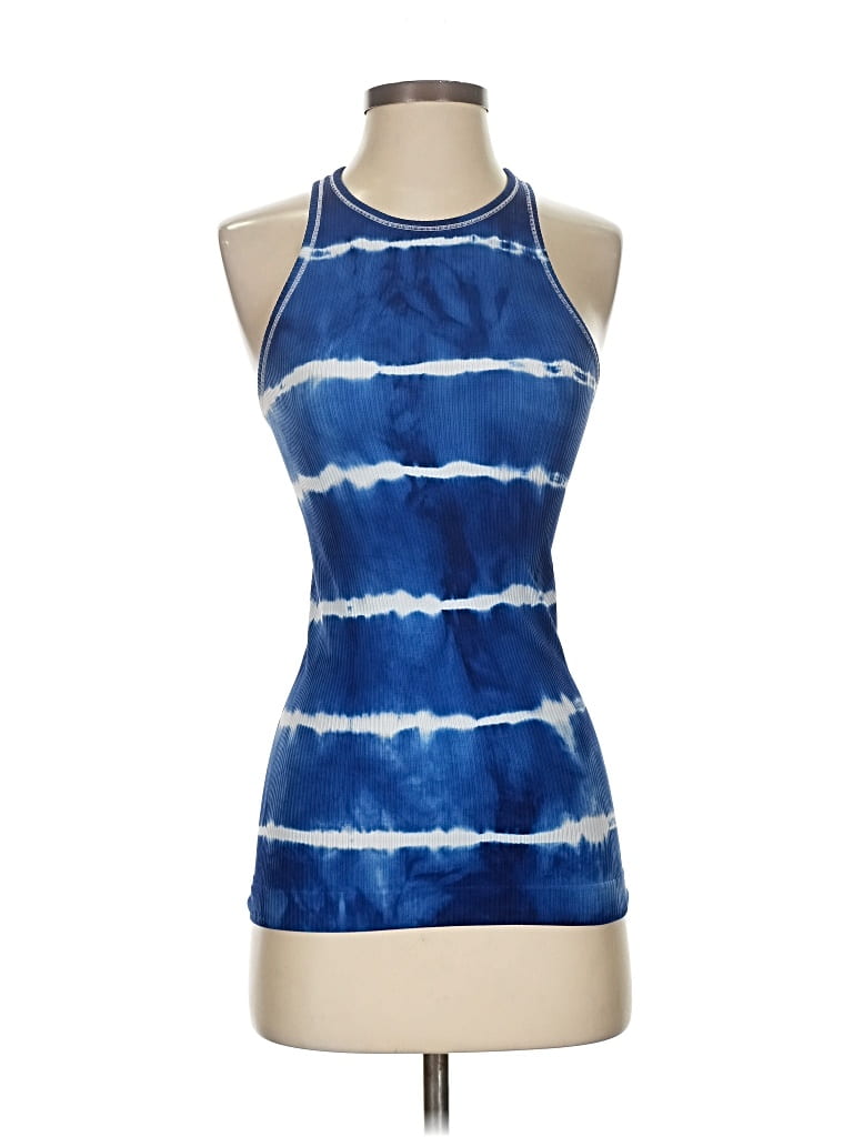 Pre-owned Unbranded Tank Top Blue Halter Neckline Tops