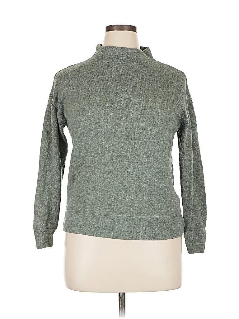 Pre-owned Lou & Grey Turtleneck Sweater In Green