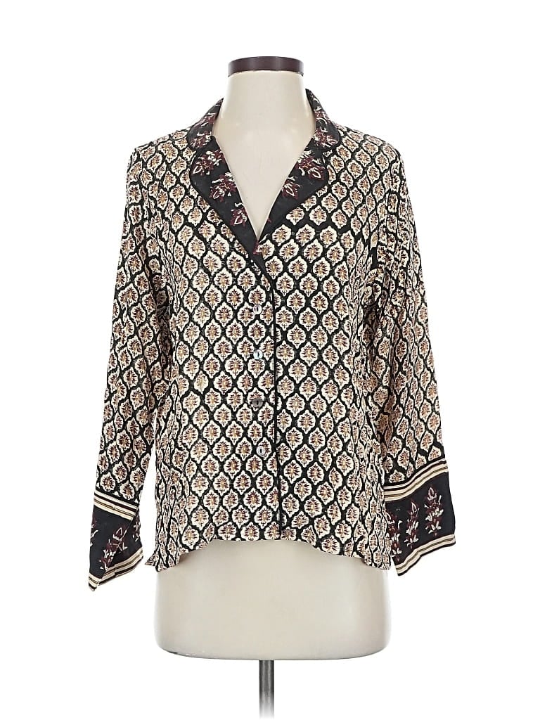 Pre-owned Cleobella 3/4 Sleeve Blouse In Brown