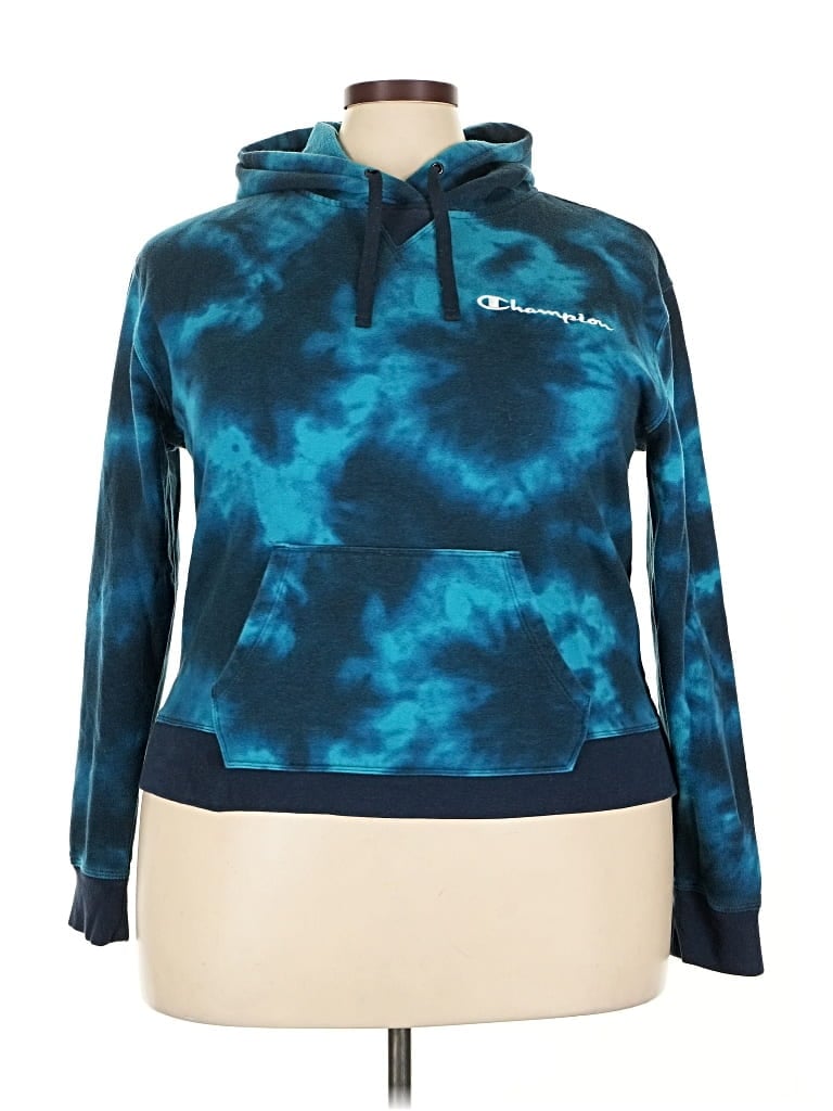 Pre-owned Champion Pullover Hoodie In Blue