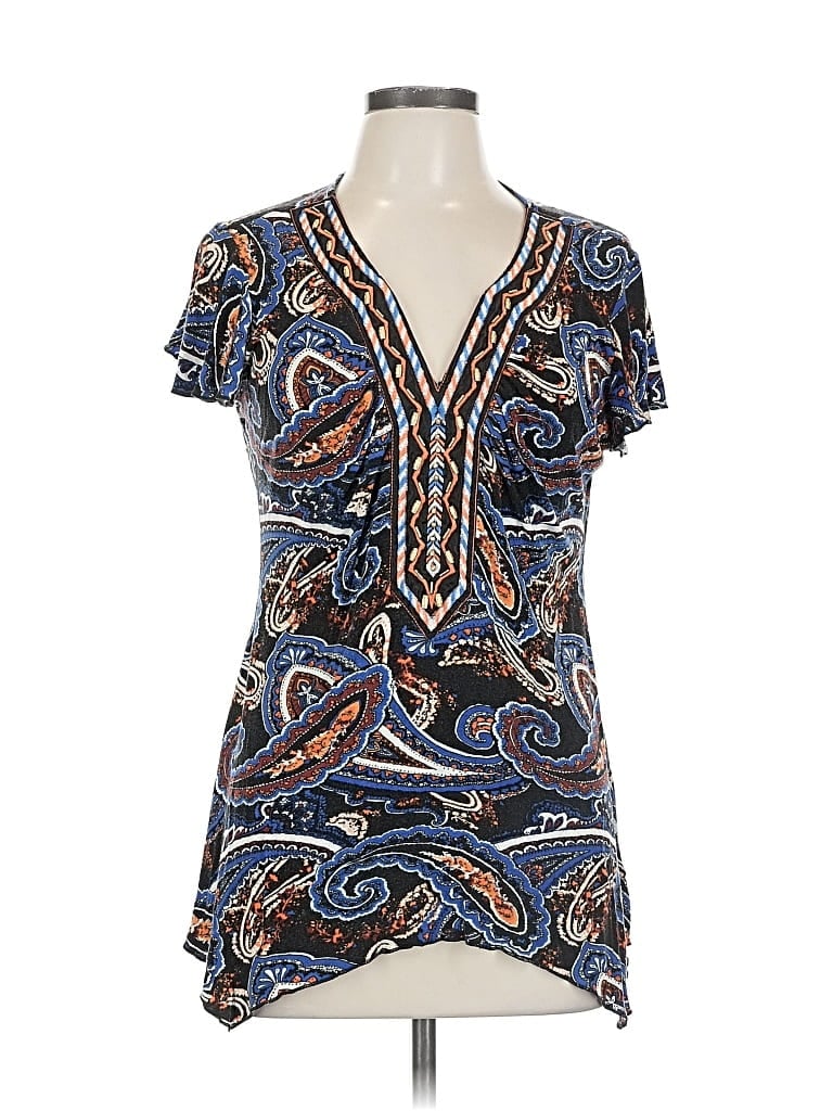 Pre-owned Db Established 1962 Short Sleeve Blouse In Blue