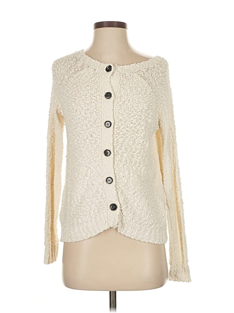 Pre-owned Hinge Cardigan Sweater In White