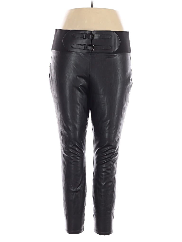 Pre-owned Express Faux Leather Pants In Black