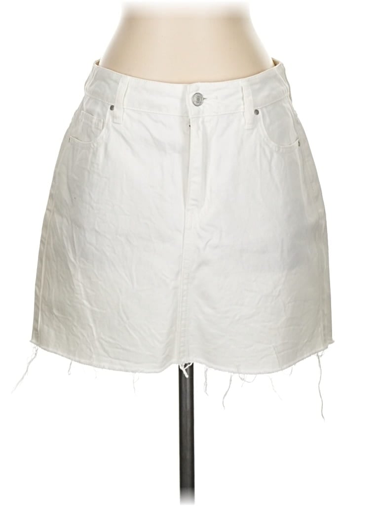 Pre-owned Pacsun Denim Skirt In White