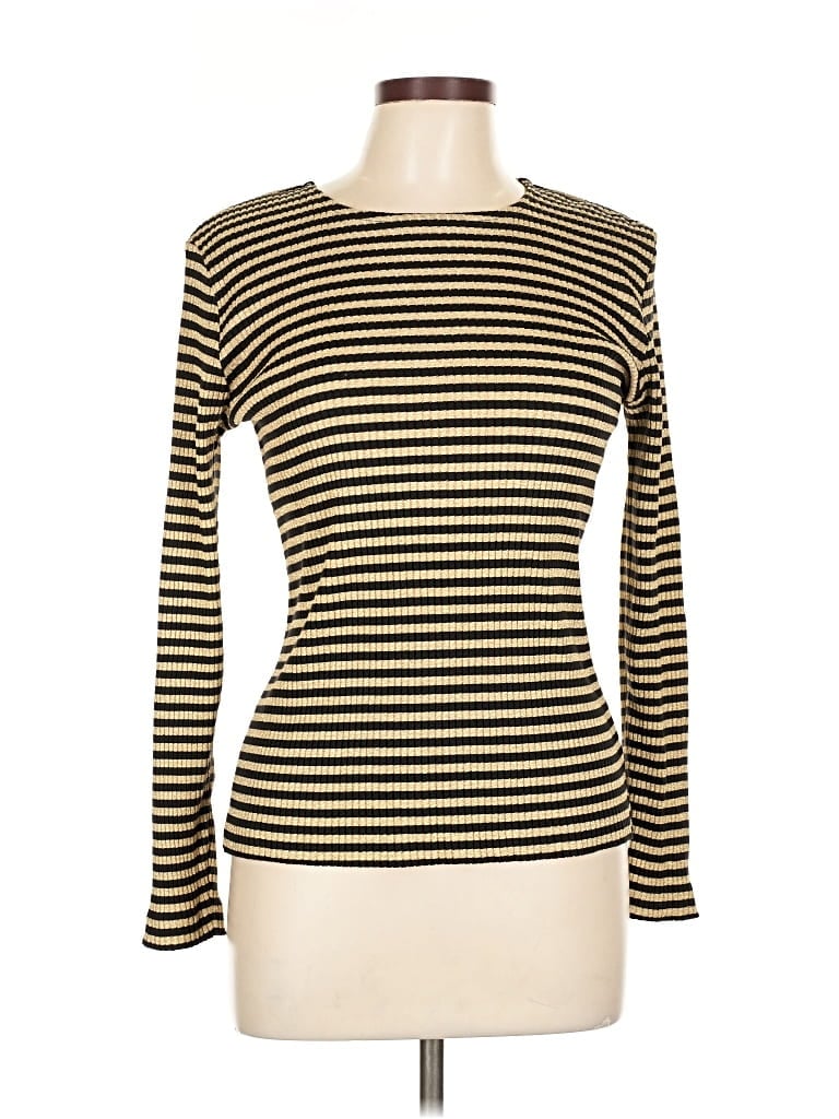 Pre-owned Outlander Long Sleeve Top Gold Boatneck Tops