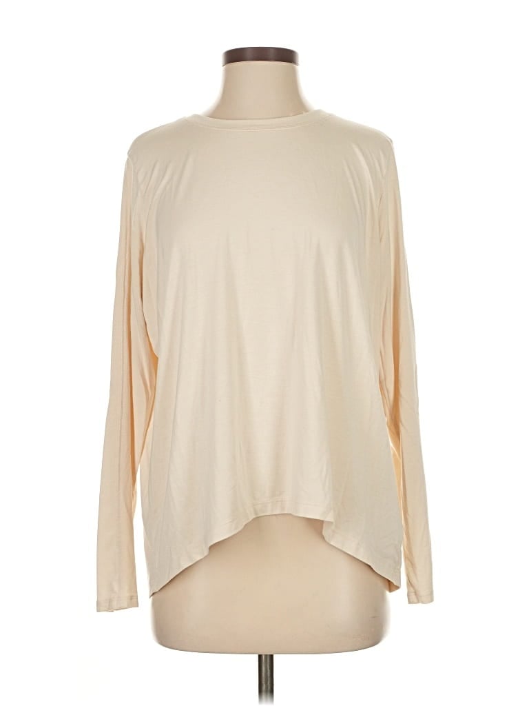 Pre-owned Athleta Long Sleeve T-shirt In White