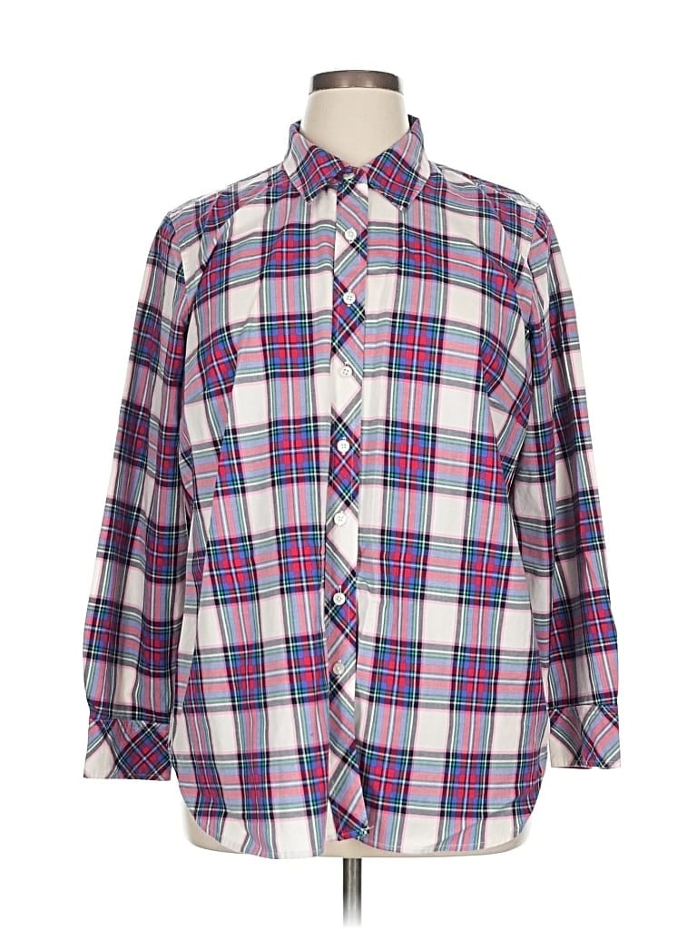 Pre-owned Talbots Long Sleeve Button Down Shirt In Pink