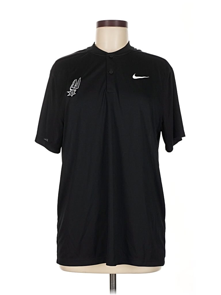 Pre-owned Nike Short Sleeve Polo Shirt In Black