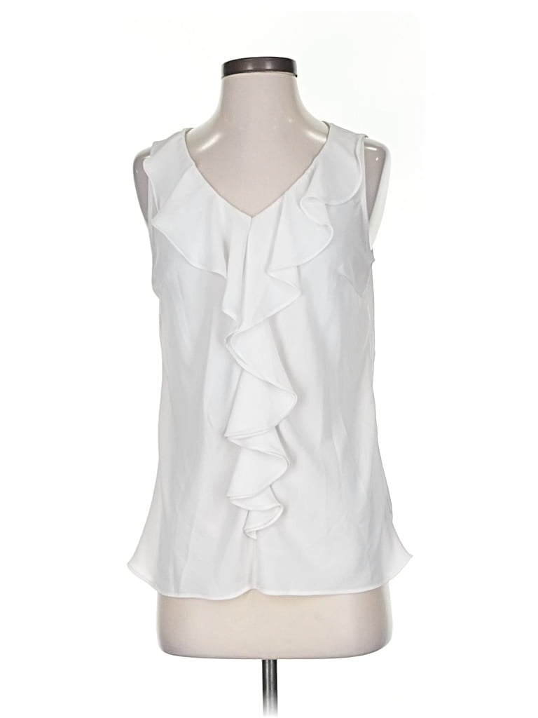 Pre-owned Agb Sleeveless Blouse In White